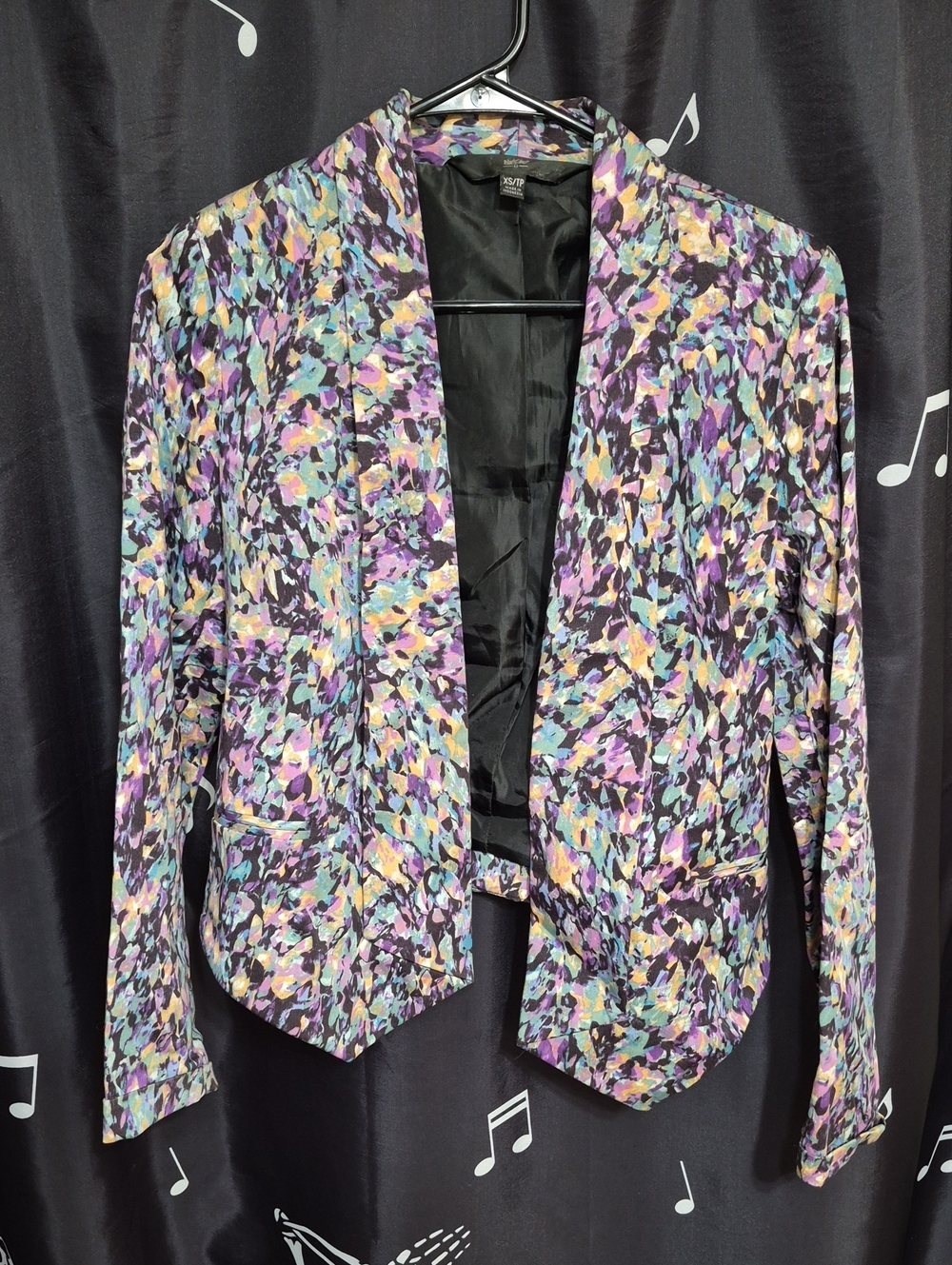 Massimo Purple Teal Floral Blazer Jacket